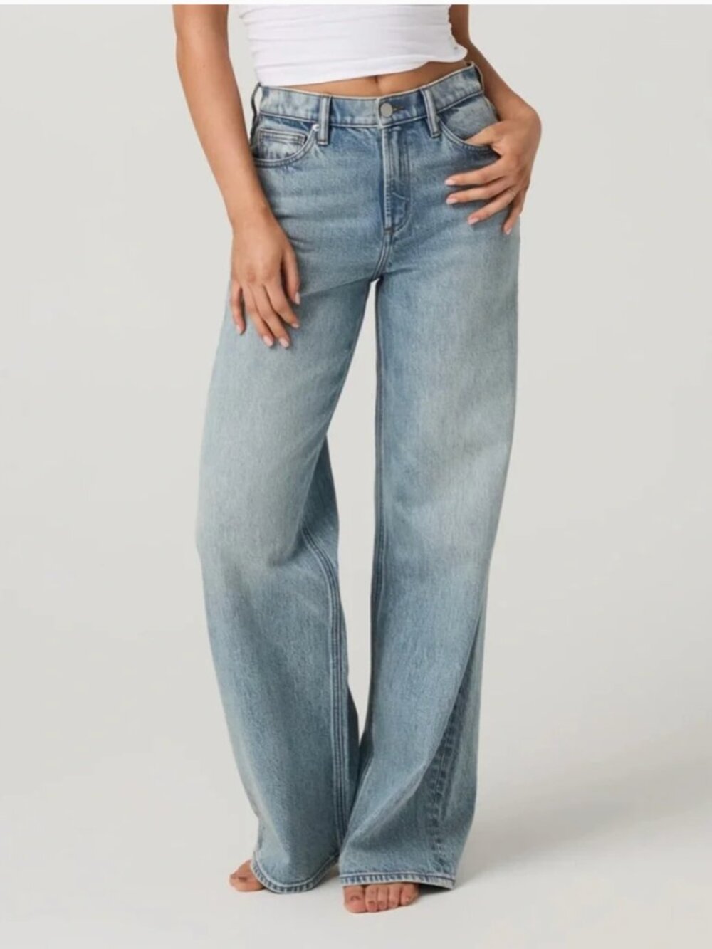 Vuori Vintage Wide Leg Jeans Light Wash Indigo Size 27 NWOT - Picture 6 of 16